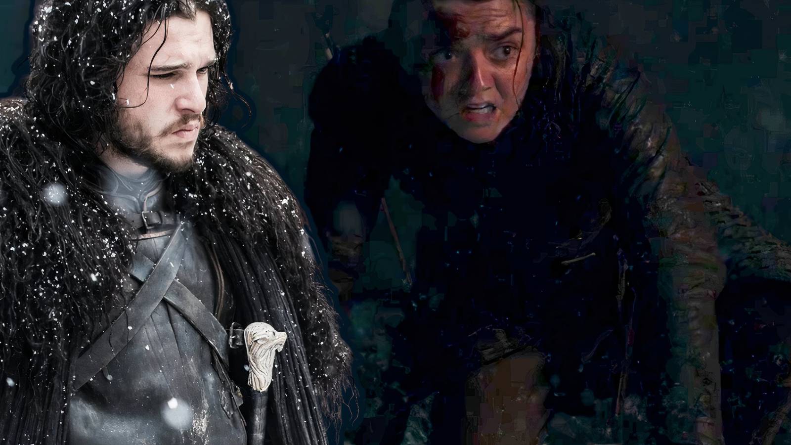 Jon Snow and Arya Stark in Game of Thrones.