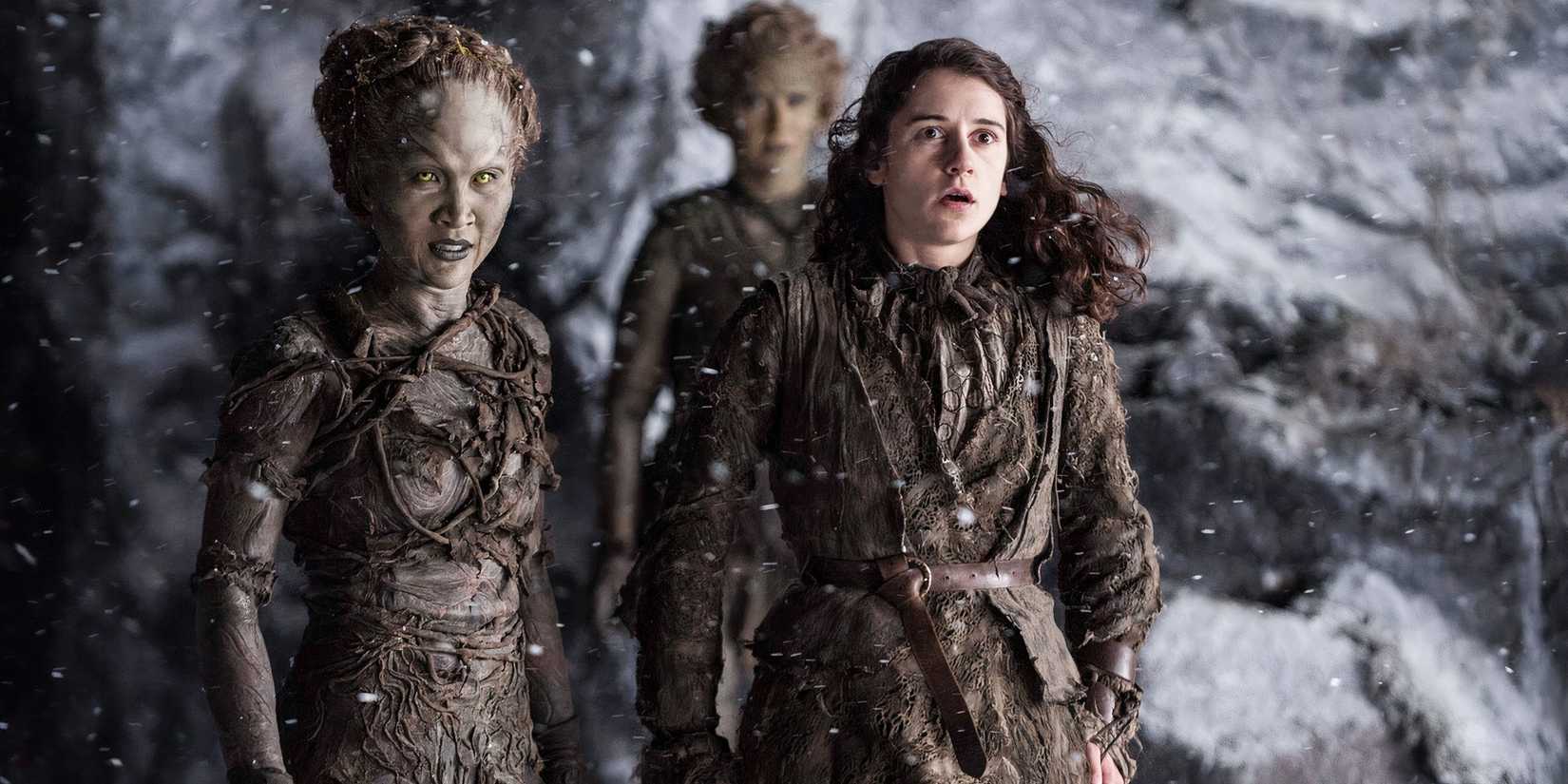 Meera Reed and Children of the Forest in Game of Thrones.