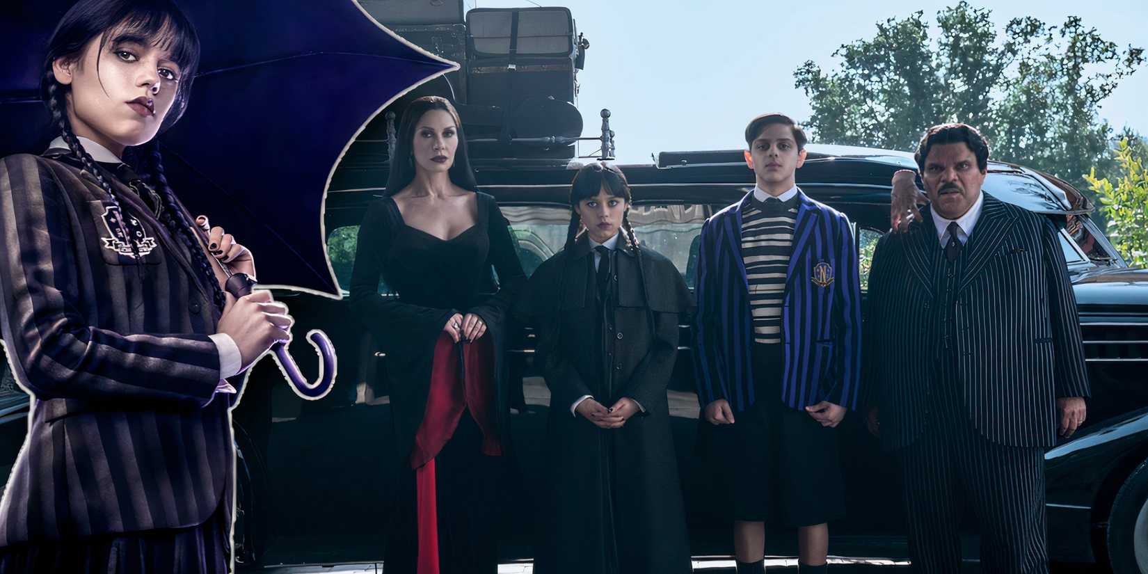 The Addams family in Wednesday.