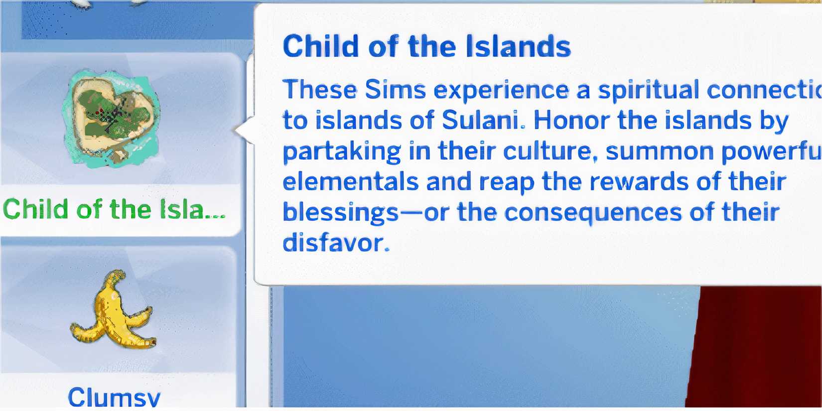 Child of the Islands trait - sims 4