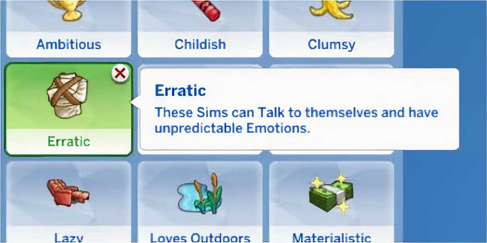 Erratic trait - sims 4