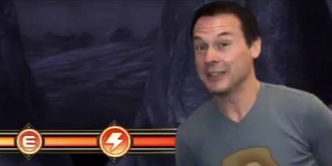 Dan Forden in MK9, wearing a shirt with a piece of toast, a reference to his signature catchphrase 