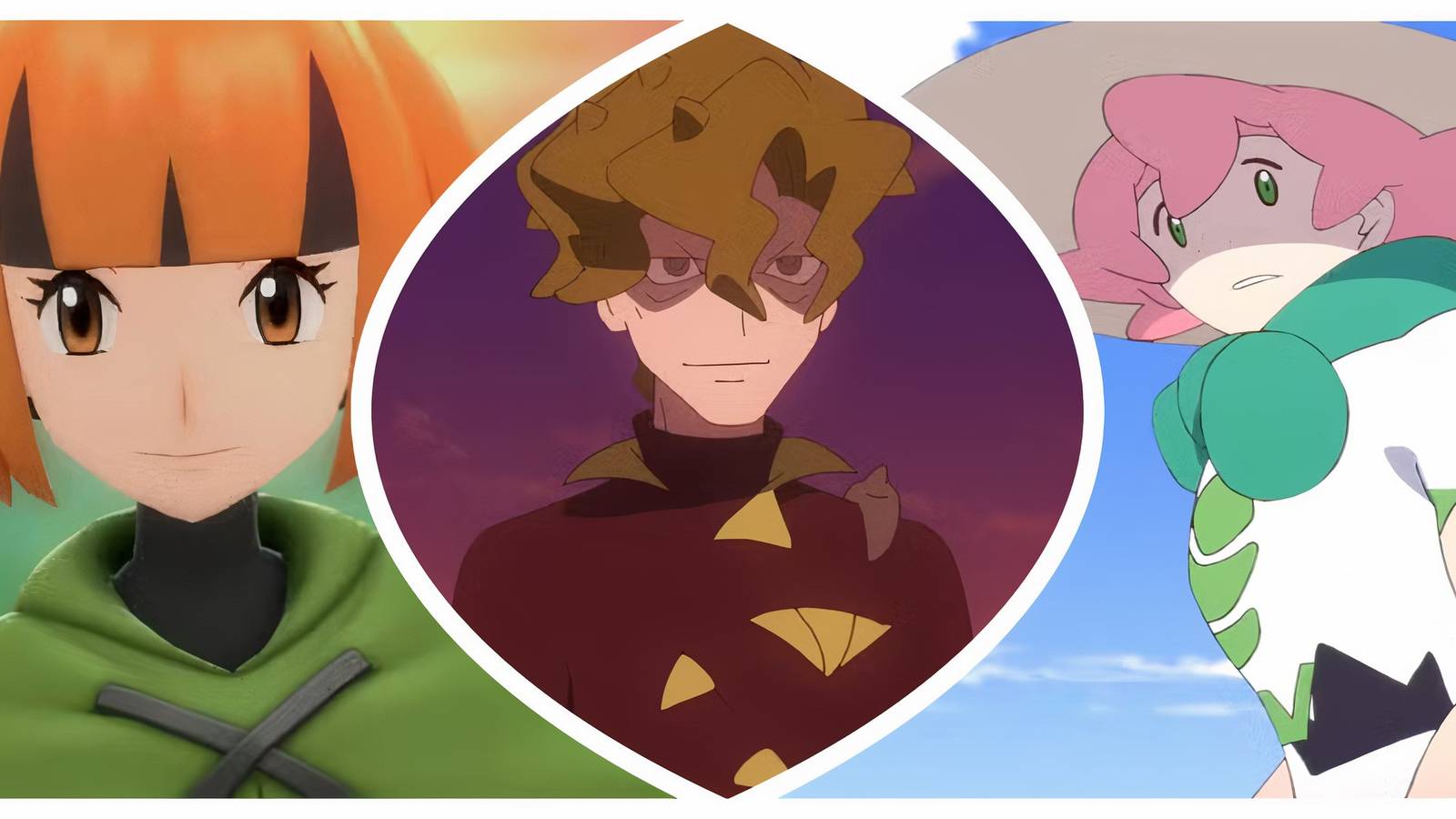 Gardenia, Milo and Brassius - grass pokemon trainers