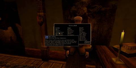 Morrowind - character creator skills