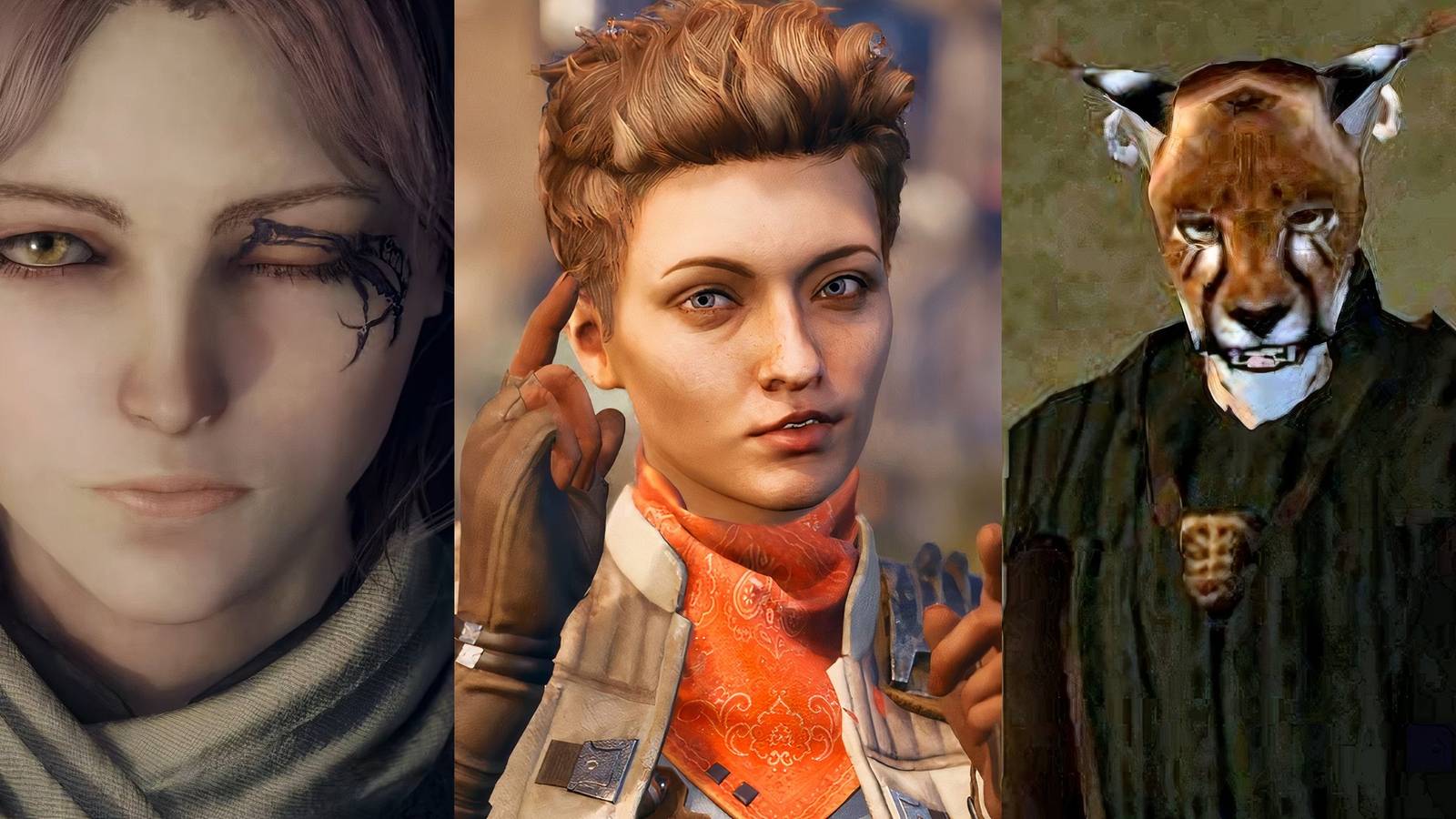 Elden Ring, Outer Worlds, Morrowind collage