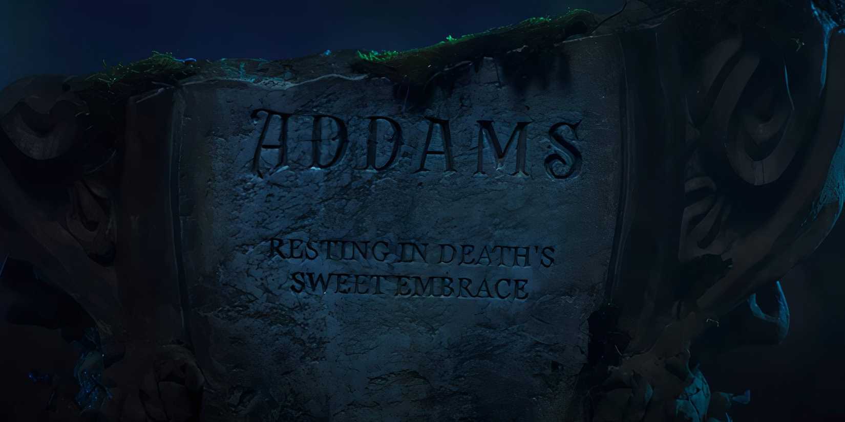 Addams Tombstone in Wednesday.