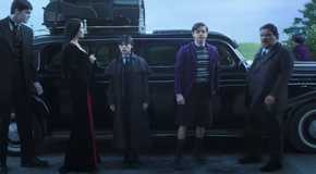 The Addams family at Nevermore in Wednesday Season 2.