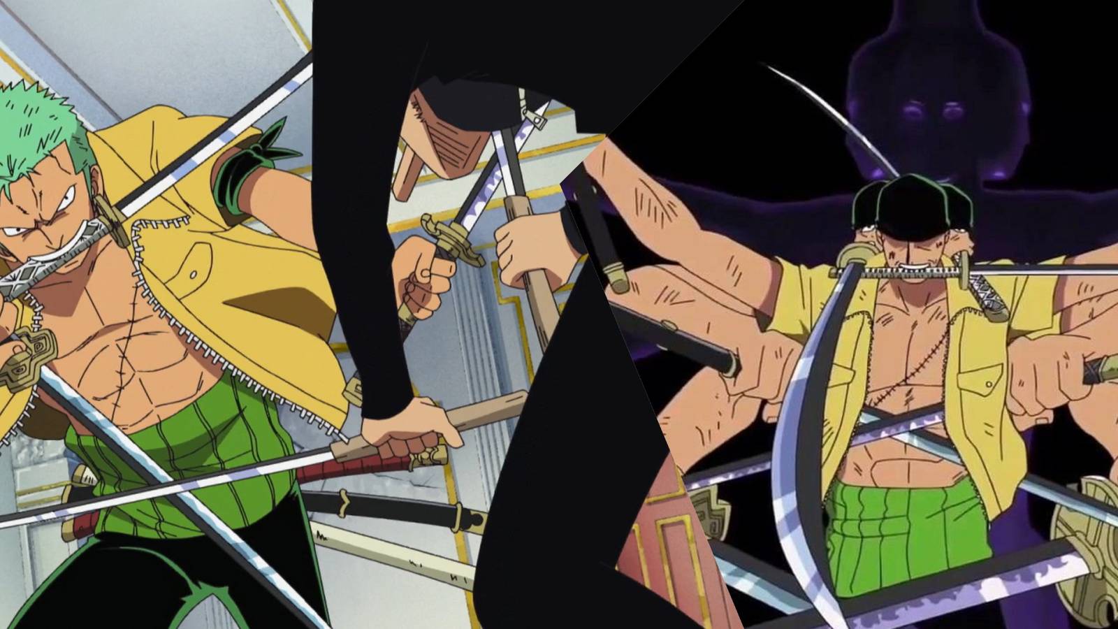 Zoro vs Kaku; Zoro doing nine sword style