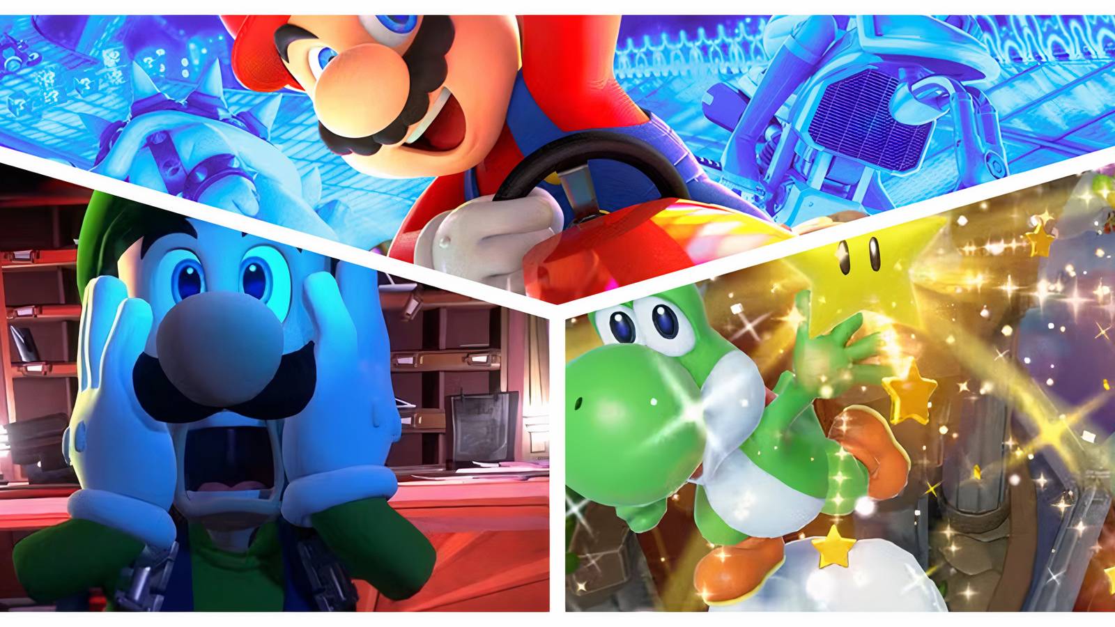 Mario, Luigi and Joshi in game.