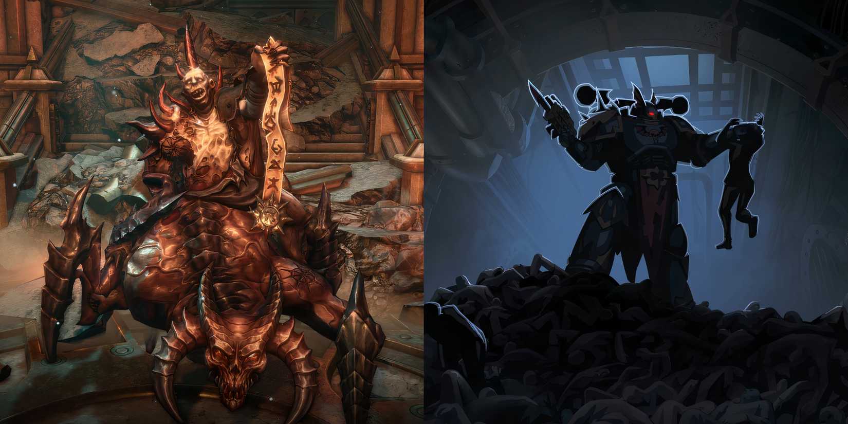 7 Exciting Reveals about Warhammer 40,000: Dark Heresy a warp spawn and a Night Lord Space Marine