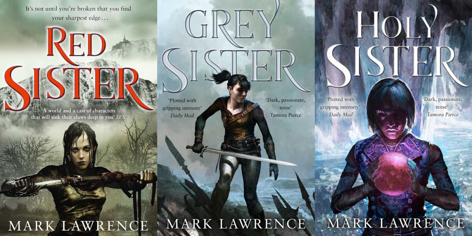 Red Sister Grey Sister and Holy Sister Covers