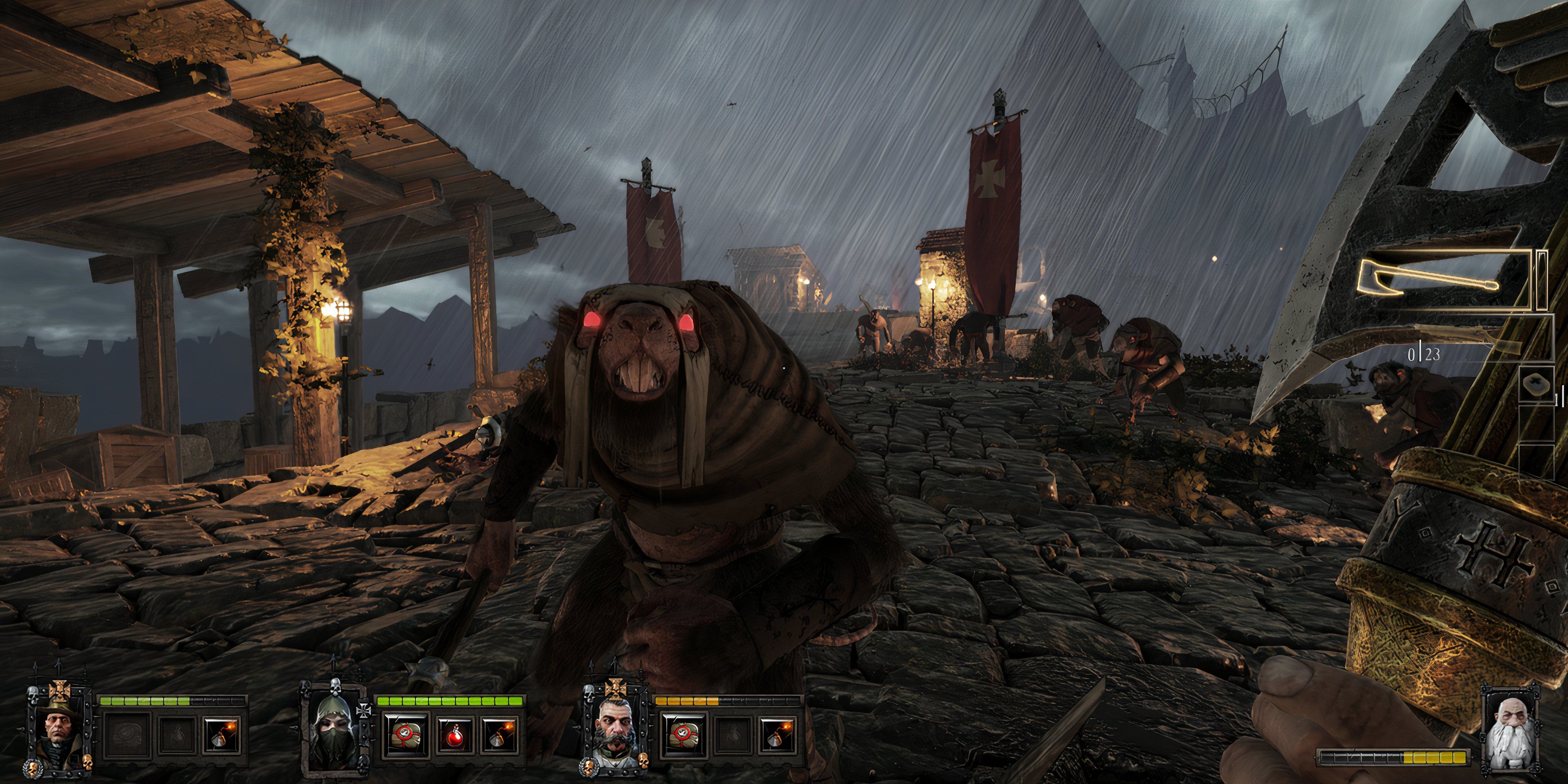 8 Best Warhammer FPS Games, Ranked fighting skaven in the rain