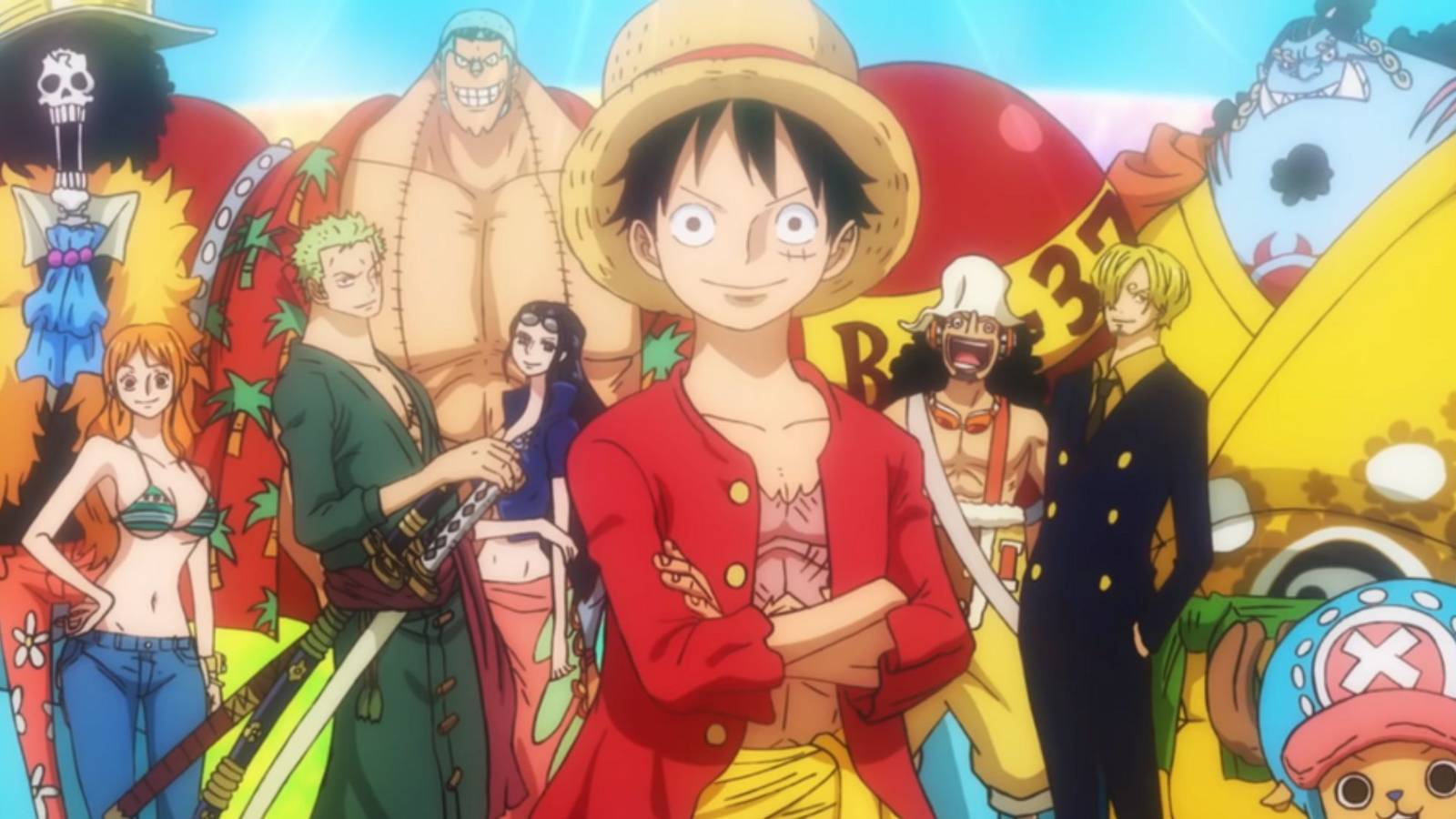 Monkey D. Luffy and his crew, the Straw Hat Pirates - One Piece