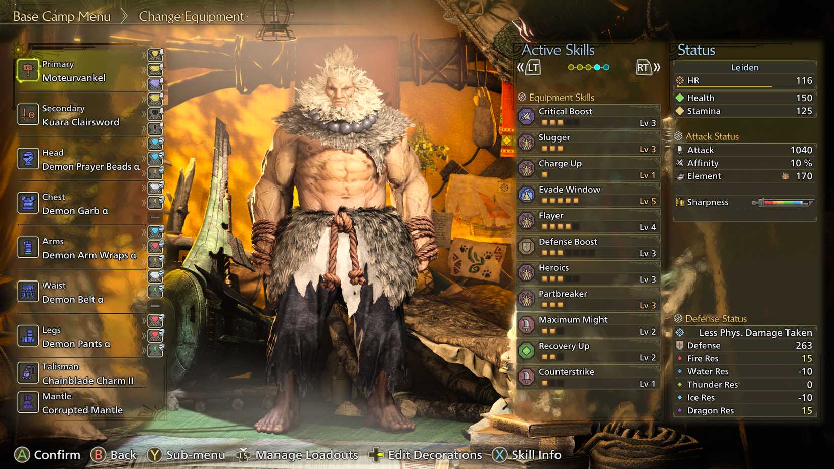 Monster Hunter Wilds Active Skills menu