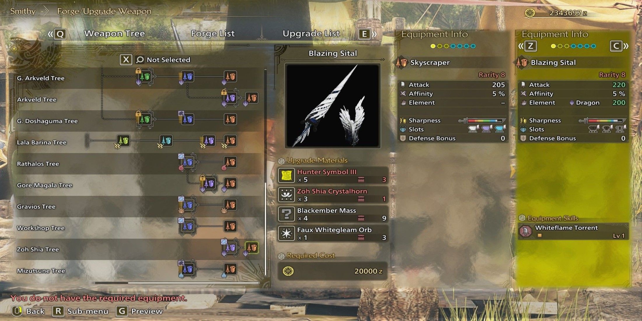 Monster Hunter Wilds Zoh Shia Lance crafting