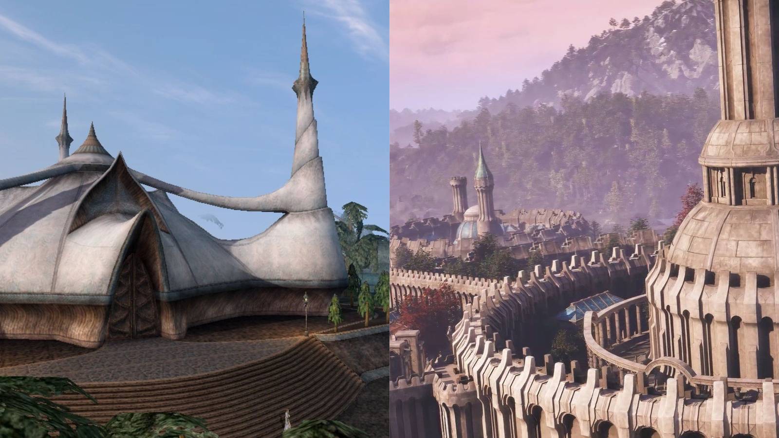 Mournhold in morrowind and Imperial city in oblivion remastared