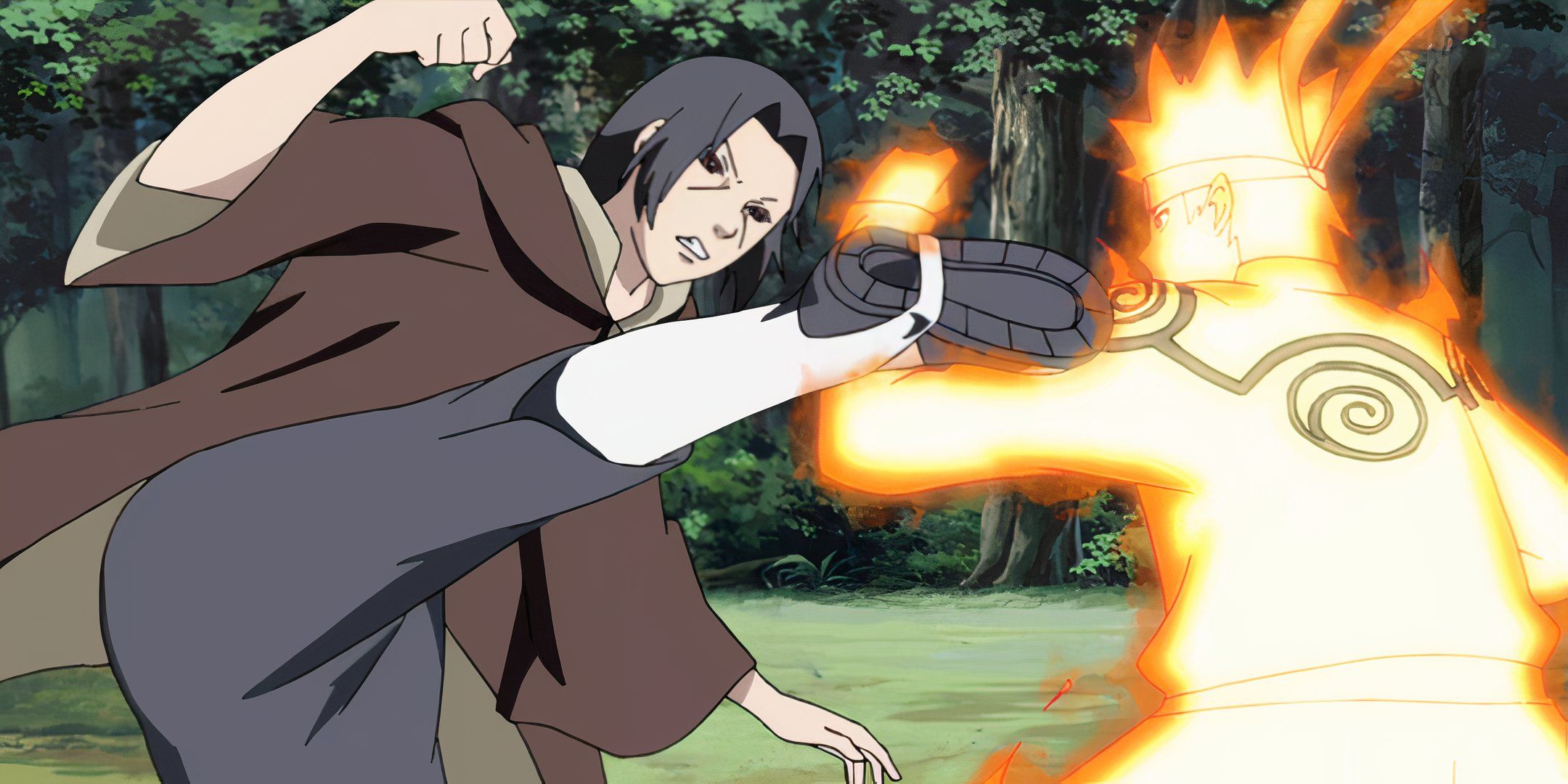 Naruto and Itachi fighting