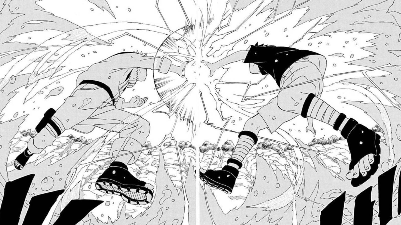 Naruto and Sasuke's attack clash - Naruto