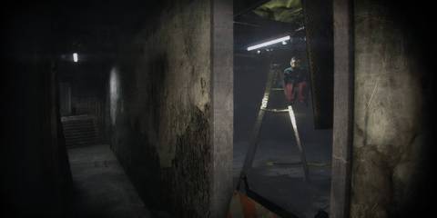 Night Security hallway and doorway looking into room with monkey toy