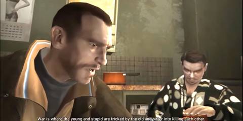Niko Bellic talking in GTA 4