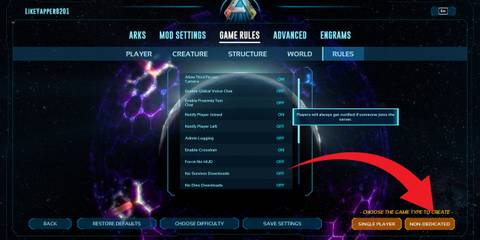 Non-Dedicated Server ARK Survival Ascended