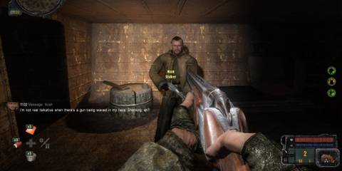 NPC Warning to Put Away Weapons Stalker Call of Pripyat