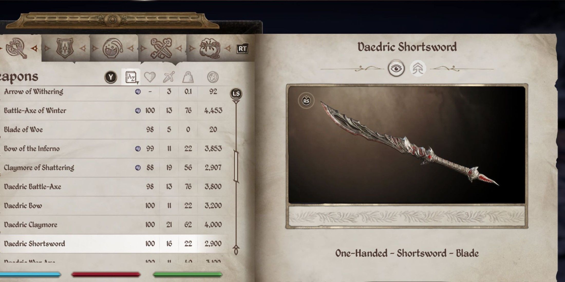 Scroll Elder 4 Oblivian reconstruido Deedric short Sword 