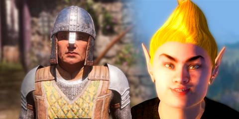 Oblivion Remaster guard next to adoring fan
