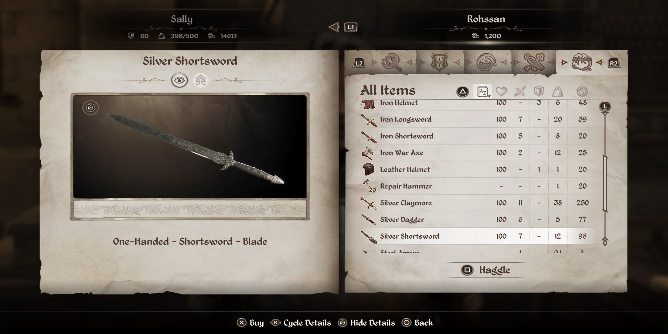 Elder Scroll 4 Oblavian recuerda a Silver Short Sword