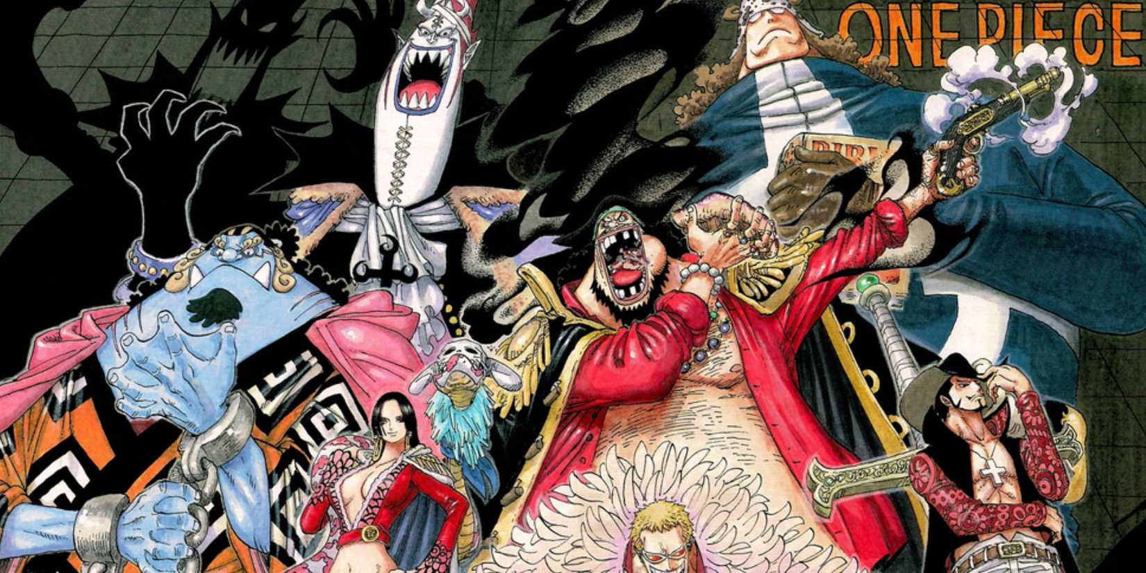 Official manga art of the Seven Warlords -  One Piece