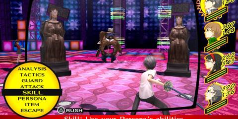 Official screenshot of the combat system in Persona 4.