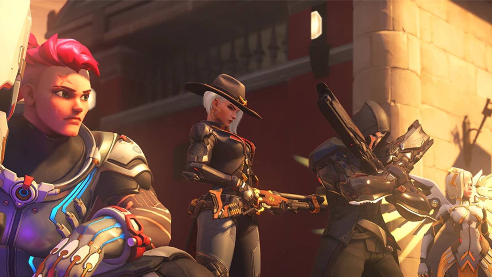 overwatch 2 stadium zarya ash reaper mercy standing in line
