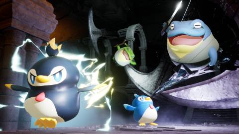 Pals fighting in Palworld's Tides of Terraria update