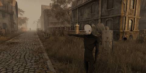Pathologic masked man pointing