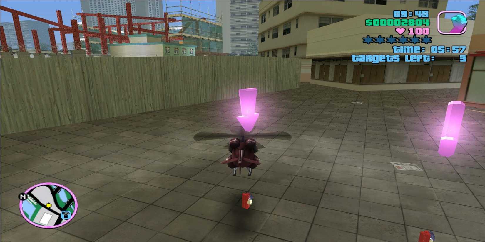 Picking up a bomb with a helicopter in Demolition Man mission in GTA Vice City