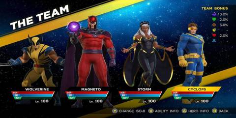 Picking your character in XMen Legends 2 Rise of Apocalypse