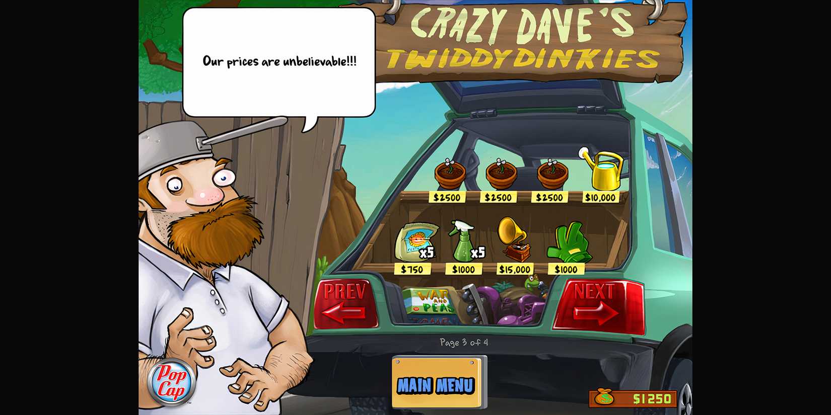 Plants vs Zombies shop