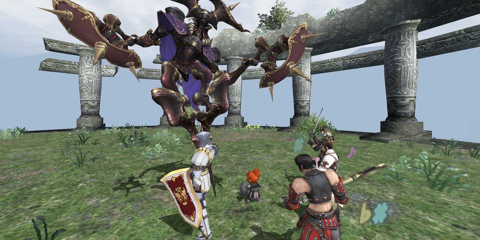 Players raiding a boss in Final Fantasy 11