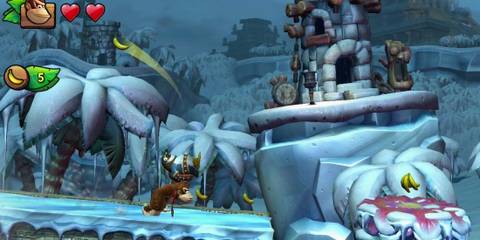 Playing as Donkey Kong in Donkey Kong Country Tropical Freeze