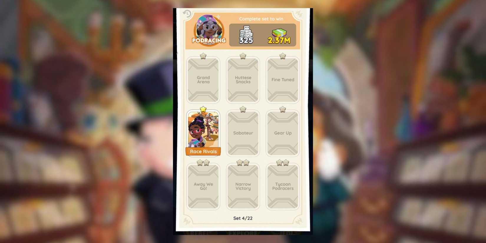 podracing sticker set monopoly go