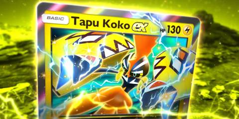 tapu koko ex from pokemon tcg pocket's extradimensional crisis set.