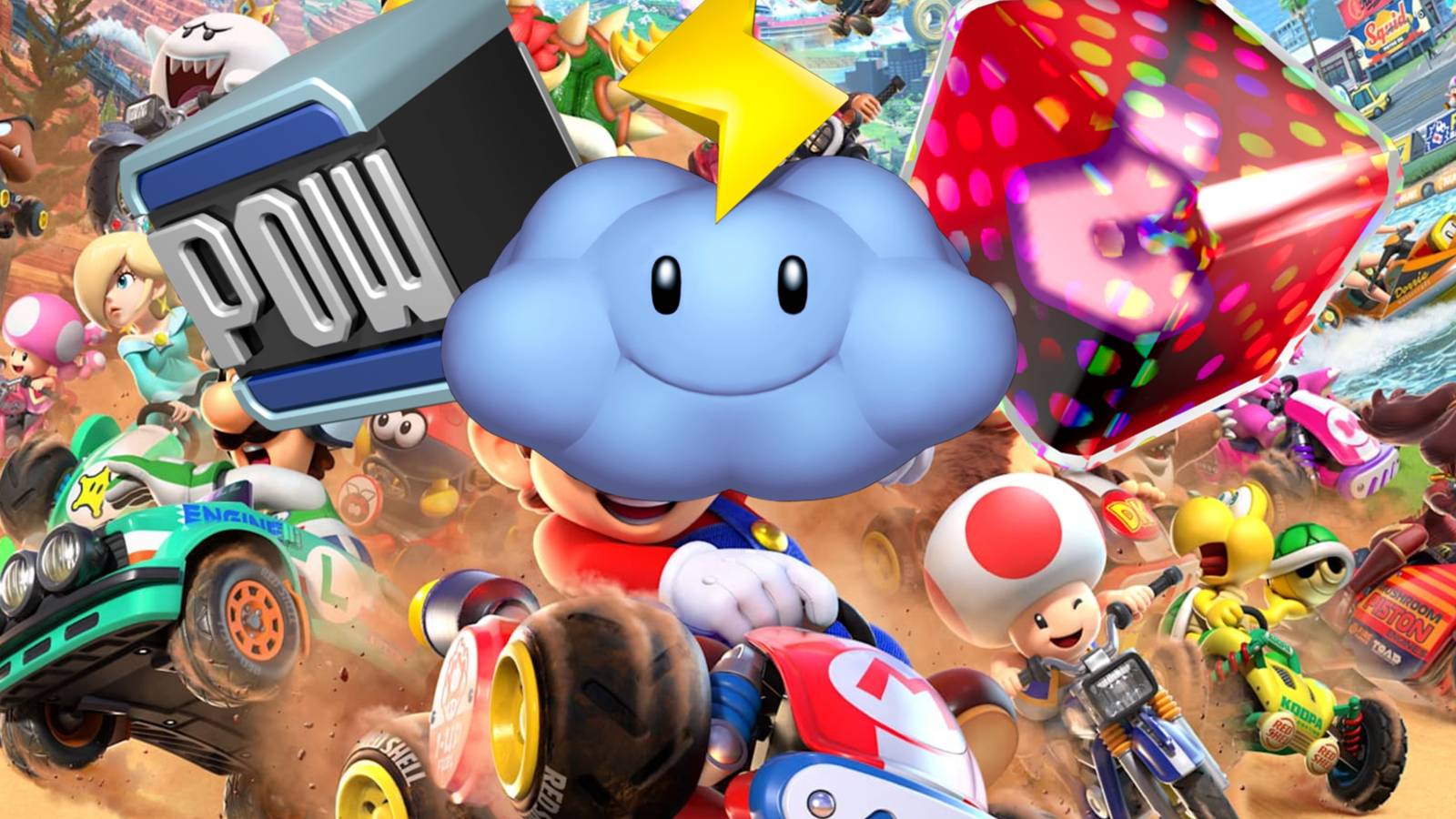 pow block, fake item block, thunder cloud