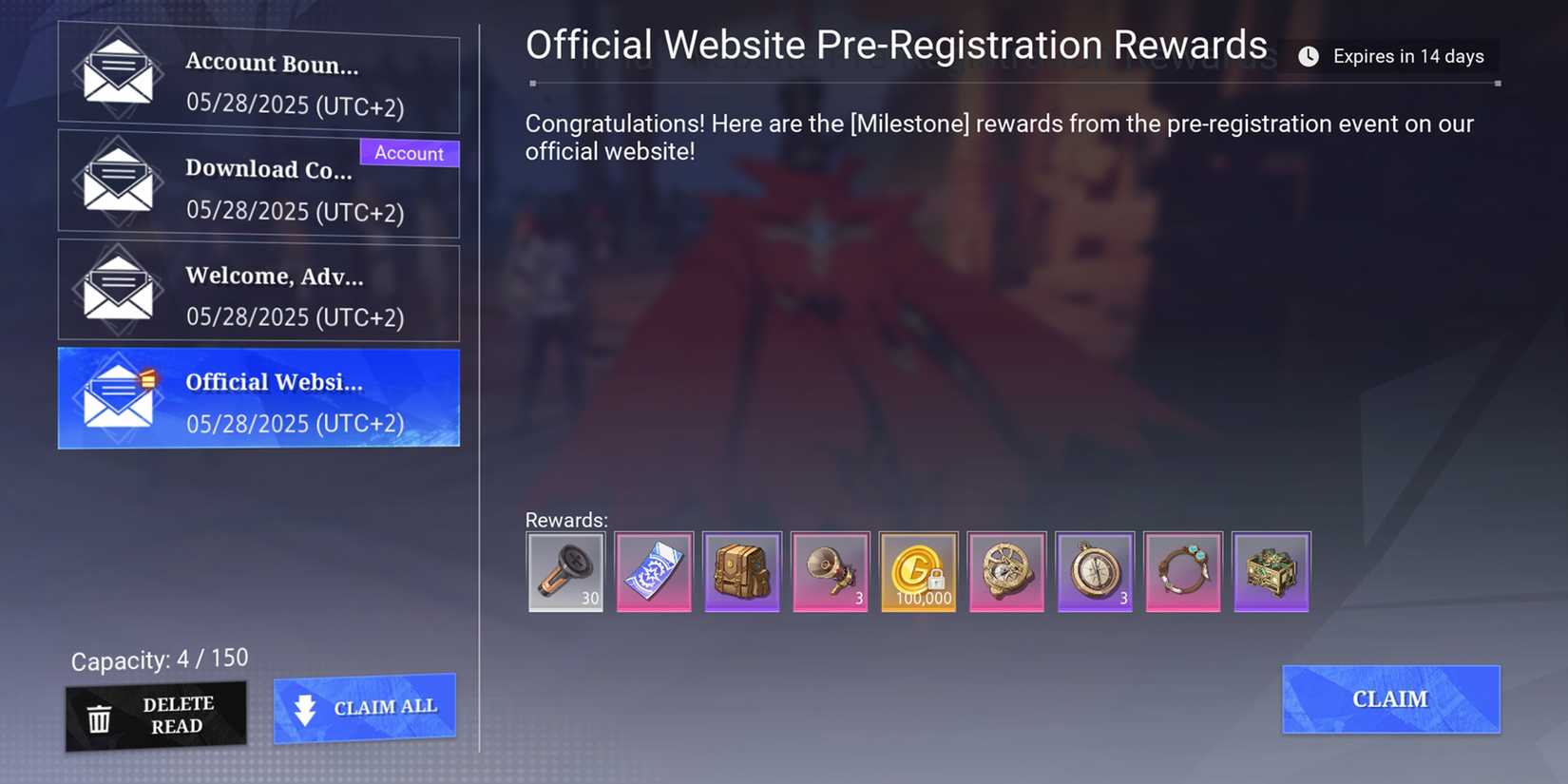 Pre-Registration Rewards - Crystal of Atlan