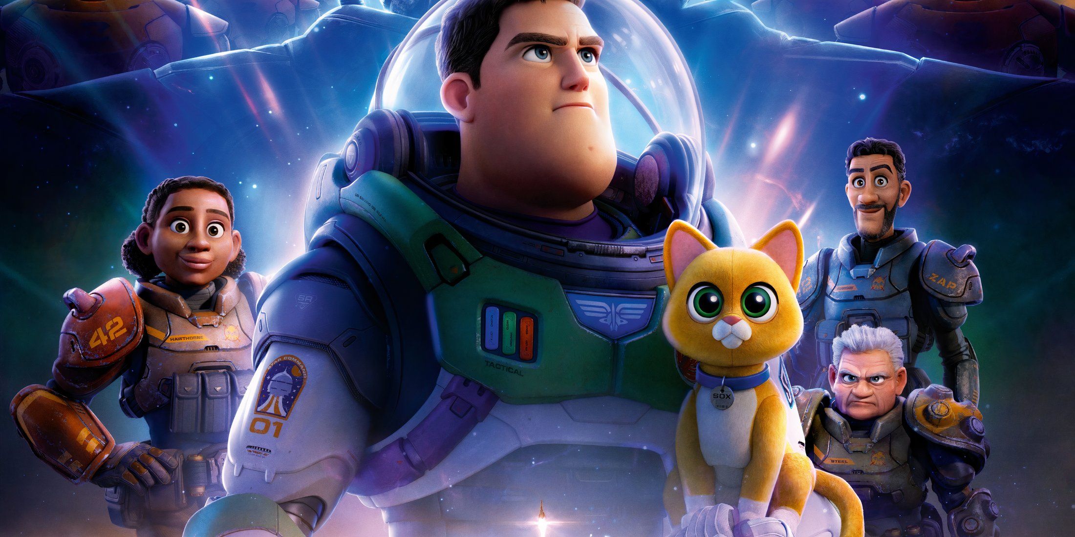 Arte de promoción con personajes en Lightyear