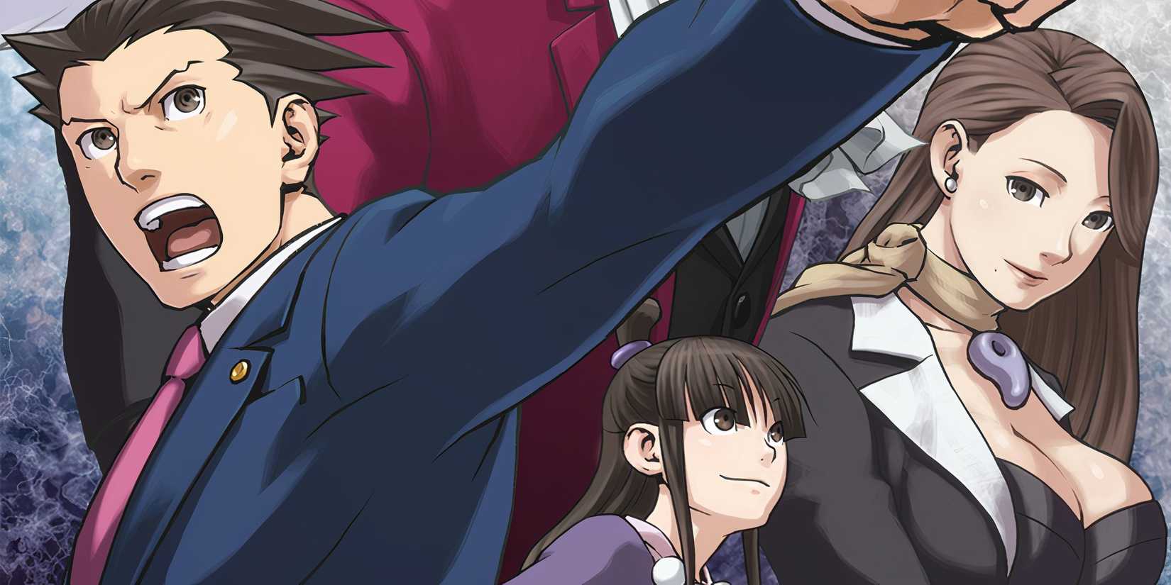 Promo art featuring characters in Phoenix Wright Ace Attorney