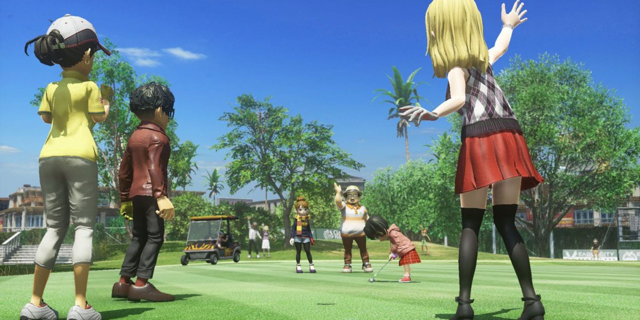 Promotional art with many of the game's characters - Everybody's Golf