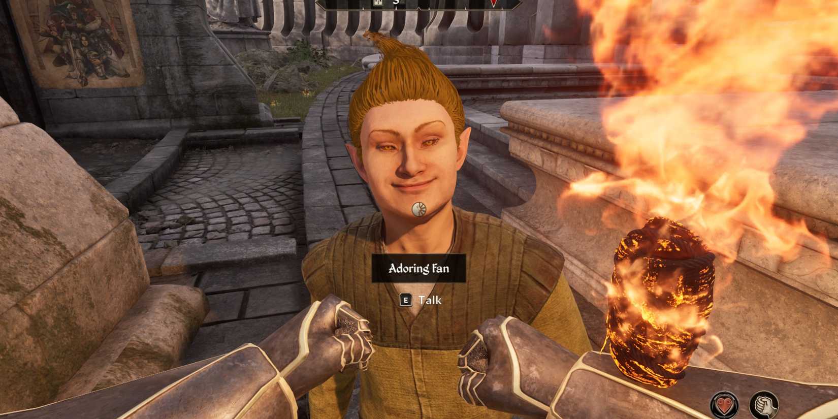 punching the adoring fan