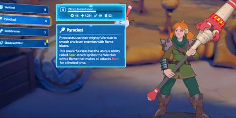 Pyroclast class in Towerborne