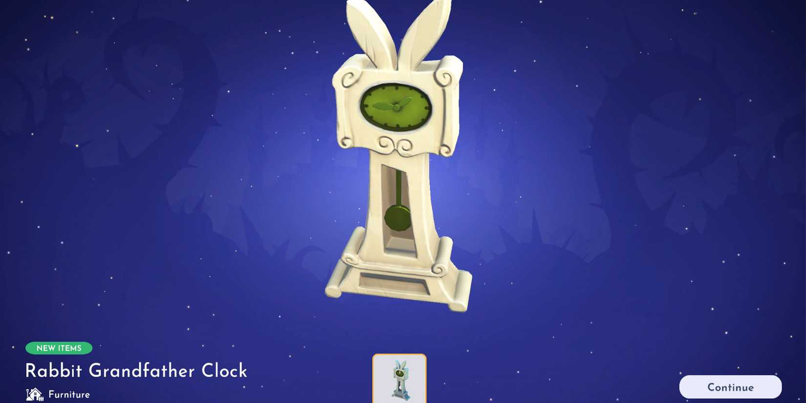 rabbit grandfather clock in ddv disney dreamlight valley