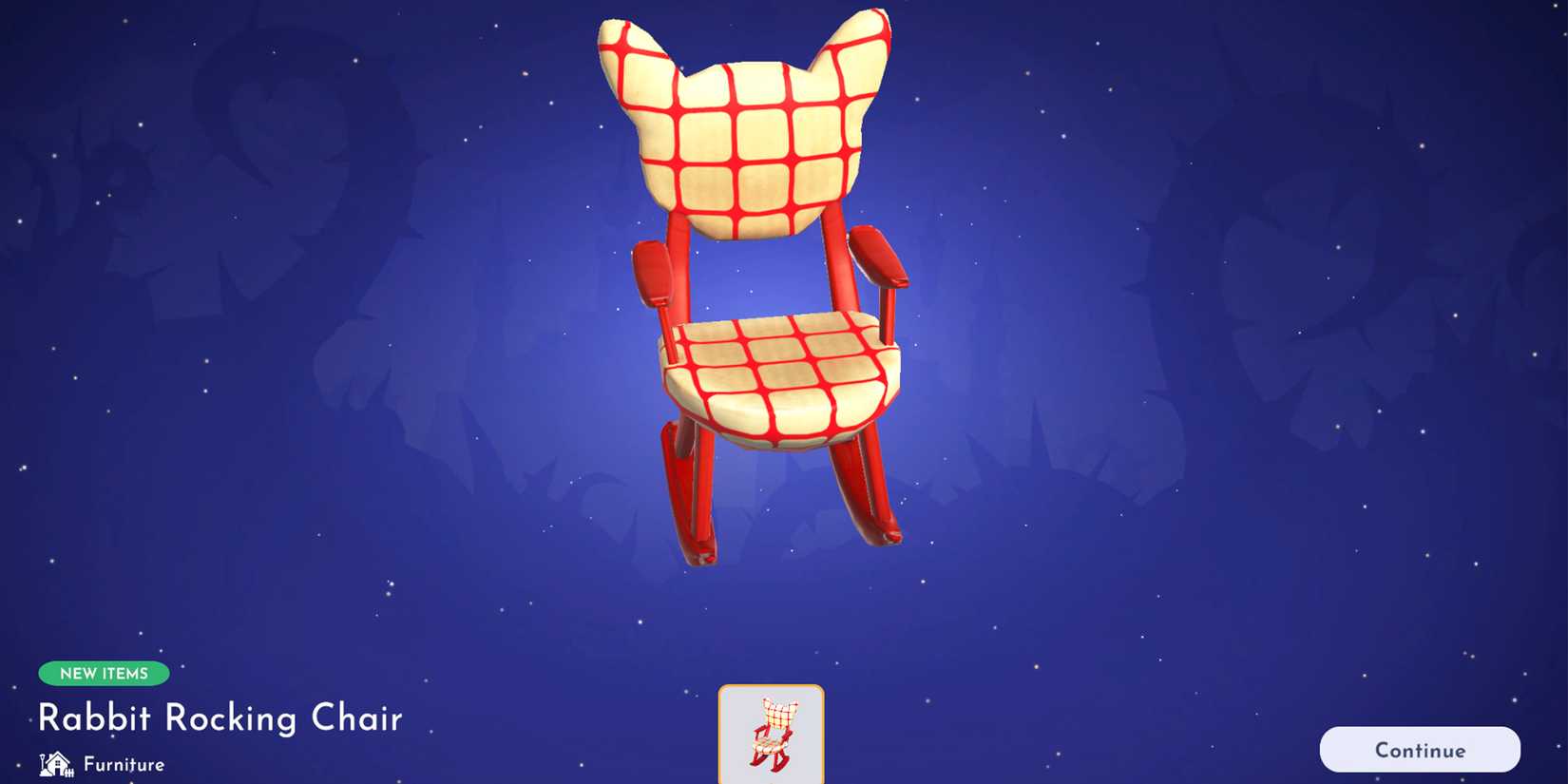 rabbit rocking chair in ddv disney dreamlight valley